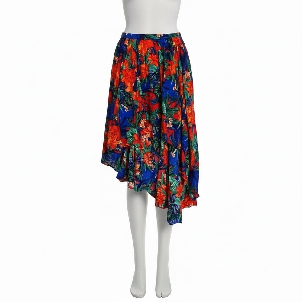 Ever New Melbourne Floral Tropical Asymmetrical Midi Skirt Size 6 Vacation Flowy